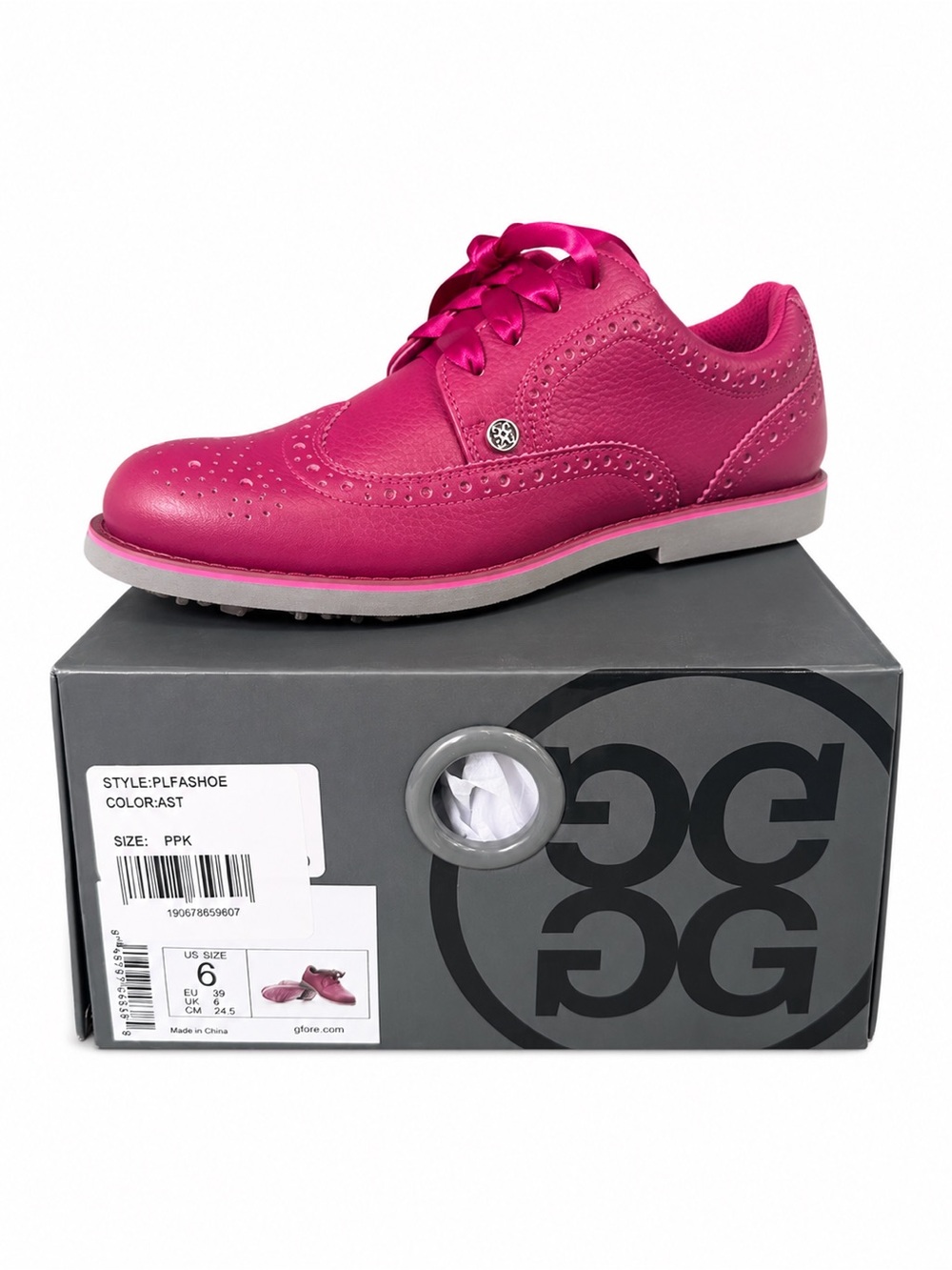 G/FORE Women’s Golf Shoes Size 6 Pink Brogue Wingtip NEW Unworn w/ Box
